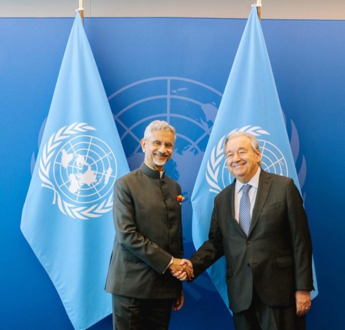 EAM S Jaishankar meets UN Chief Antonio Guterres at UNGA