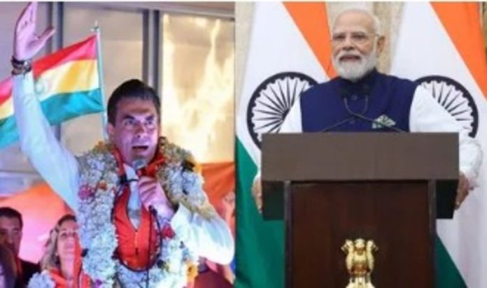 पीएम मोदी ने रोड्रिगो पाज़ परेरा को बोलीविया का राष्ट्रपति बनने पर दी बधाई पीएम मोदी ने रोड्रिगो पाज़ परेरा को बोलीविया का राष्ट्रपति बनने पर दी बधाई