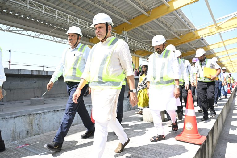 Railways Minister Visits Under-Construction Bilimora Bullet Train Station Site in Gujarat