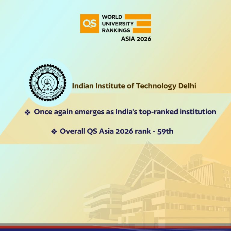 क्यूएस वर्ल्ड यूनिवर्सिटी रैंकिंग 2026 में आईआईटी दिल्ली देश के संस्थानों में शीर्ष पर