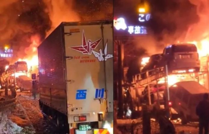 जापान में एक्सप्रेसवे पर भिड़ी 50 से अधिक गाड़ियां, एक की मौत और 26 के घायल होने की खबर