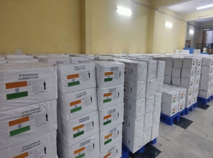 India Supplies 2.5 Lakh Saline Bottles to Peru as Humanitarian Assistance India Supplies 2.5 Lakh Saline Bottles to Peru as Humanitarian Assistance
