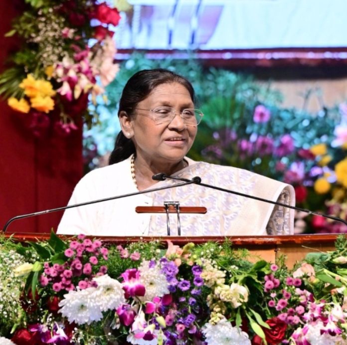 President Murmu addresses conference on ‘Timeless Wisdom of Bharat: Pathways of Peace and Progress’ at hyderabad President Murmu addresses conference on ‘Timeless Wisdom of Bharat: Pathways of Peace and Progress’ at hyderabad