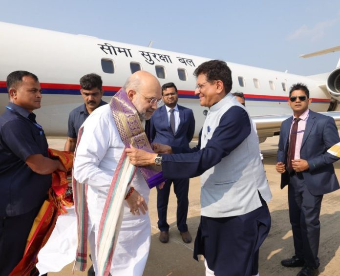 केंद्रीय गृह मंत्री अमित शाह 2 दिन की यात्रा पर तमिलनाडु के तिरुची पहुंचे