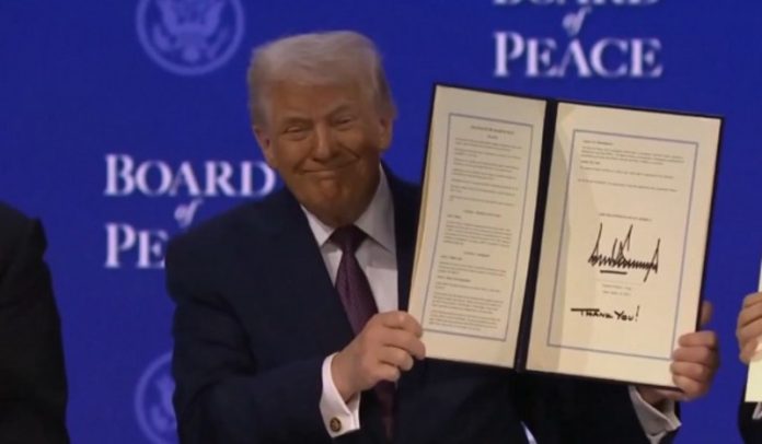 US President Trump signs charter to formally launch Board of Peace initiative at WEF in Davos