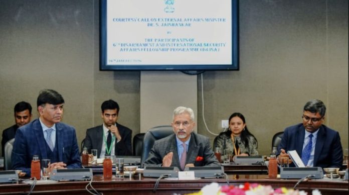 विदेश मंत्री डॉ. एस जयशंकर ने निरस्त्रीकरण व अंतरराष्ट्रीय सुरक्षा फेलोशिप के प्रतिनिधियों से की बातचीत