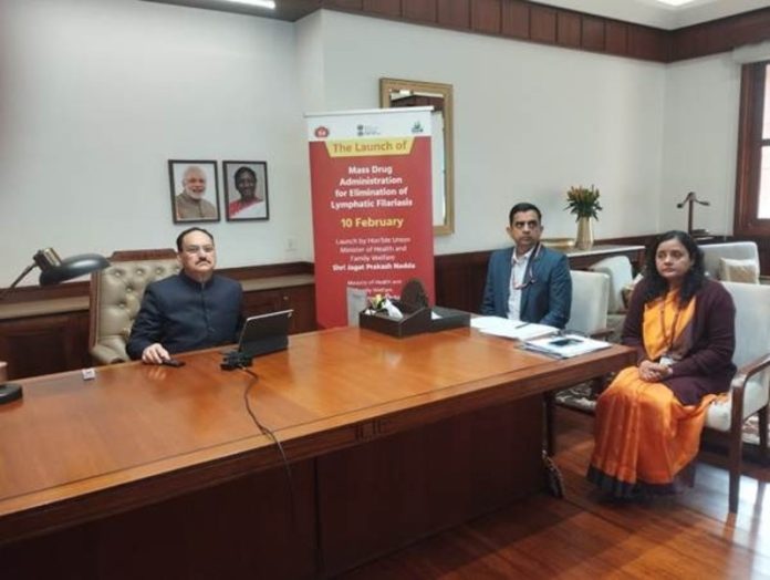 केंद्रीय मंत्री जेपी नड्डा ने 12 प्रभावित राज्यों में लिम्फैटिक फ़ाइलेरिया उन्मूलन के लिए वार्षिक राष्ट्रव्यापी एमडीए अभियान का किया शुभारंभ केंद्रीय मंत्री जेपी नड्डा ने 12 प्रभावित राज्यों में लिम्फैटिक फ़ाइलेरिया उन्मूलन के लिए वार्षिक राष्ट्रव्यापी एमडीए अभियान का किया शुभारंभ