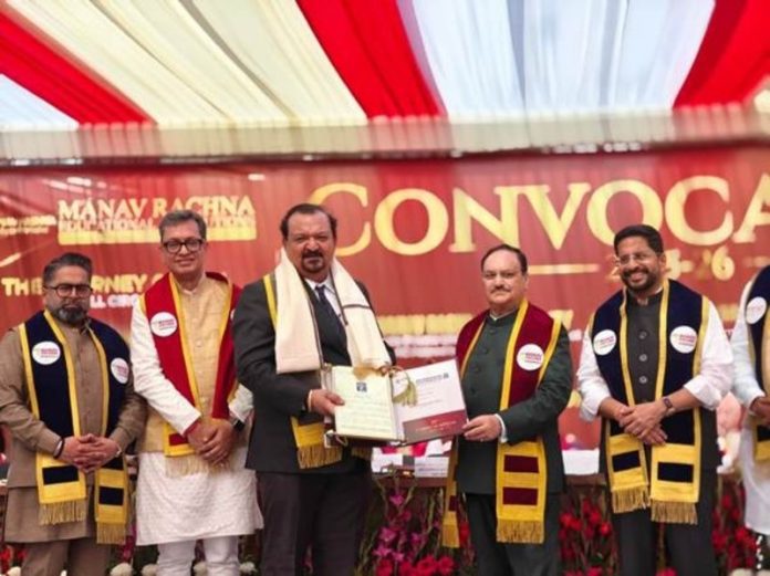 केंद्रीय स्वास्थ्य मंत्री जेपी नड्डा ने मानव रचना दीक्षांत समारोह 2025-26 को किया संबोधित