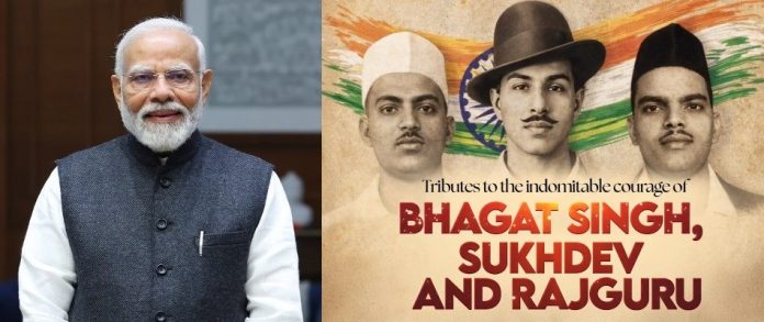 पीएम मोदी ने स्वतंत्रता सेनानी भगत सिंह, राजगुरु और सुखदेव को श्रद्धांजलि अर्पित की