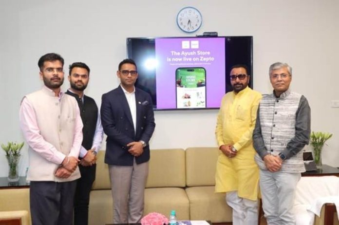 केंद्रीय मंत्री प्रतापराव जाधव ने जेप्टो प्लेटफॉर्म पर समर्पित आयुष स्टोर का किया उद्घाटन