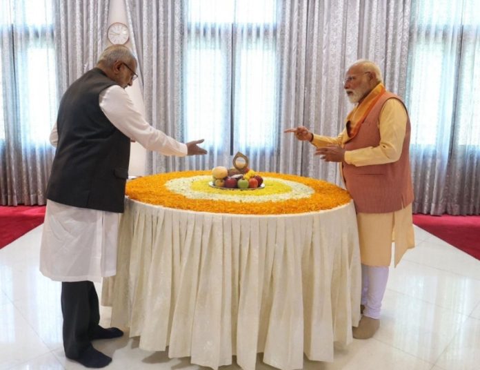 PM Modi meets VP Radhakrishnan, extends greetings on Tamil New Year 'Puthandu PM Modi meets VP Radhakrishnan, extends greetings on Tamil New Year 'Puthandu