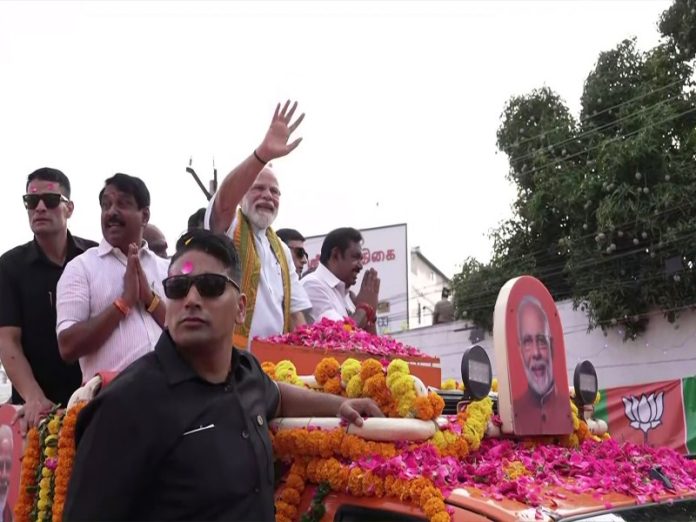 Tamil Nadu : PM Modi holds roadshow in Kanniyakumari, pays tribute to BR Ambedkar