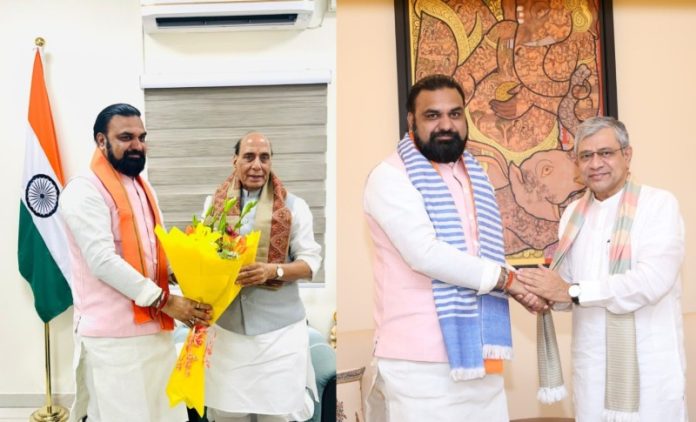 बिहार के सीएम सम्राट चौधरी ने रक्षामंत्री राजनाथ सिंह और रेलमंत्री अश्विनी वैष्णव से की मुलाकात