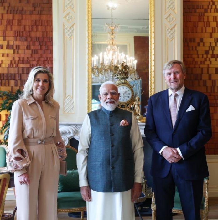 PM Modi meets Dutch King Willem-Alexander and Queen Máxima in The Hague PM Modi meets Dutch King Willem-Alexander and Queen Máxima in The Hague
