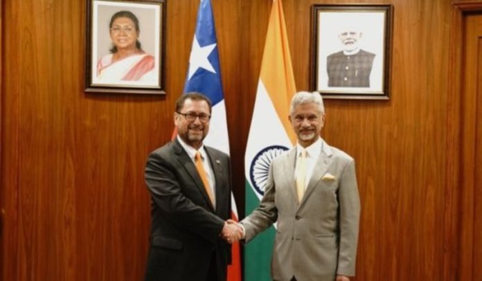 EAM S. Jaishankar meets his Chilean counterpart Francisco Perez Mackenna EAM S. Jaishankar meets his Chilean counterpart Francisco Perez Mackenna