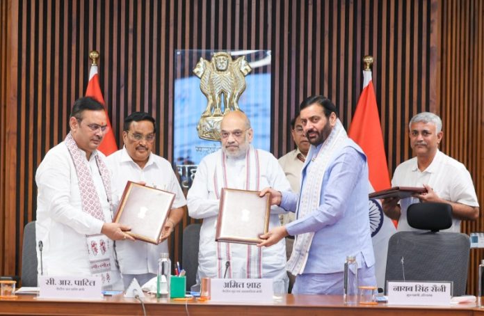 केंद्रीय गृह मंत्री अमित शाह की उपस्थिति में हरियाणा और राजस्थान ने यमुना जल परियोजना के निर्माण और कार्यान्वयन के समझौते पर किए हस्ताक्षर