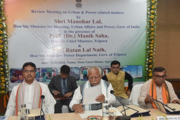 केंद्रीय मंत्री मनोहर लाल ने त्रिपुरा में शहरी स्वच्छता और विद्युत अवसंरचना के लिए कई पहल की घोषणा की