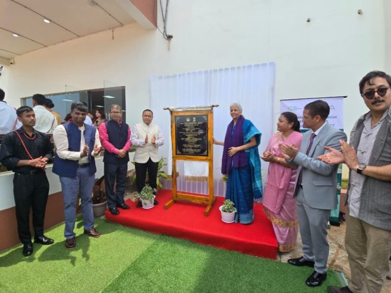 Meghalaya : Union FM Nirmala Sitharaman inaugurated the Jowai-Nartiang-Kdiap-Khanduli Road at Wahiajer Football Stadium