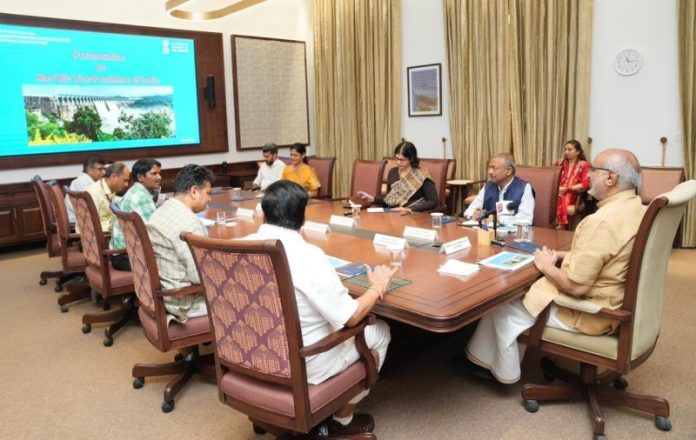 Vice President C.P. Radhakrishnan reviews Jal Shakti initiatives on water conservation