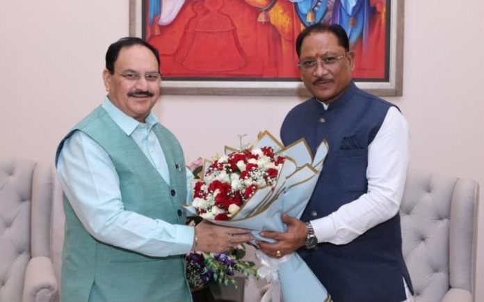 नई दिल्ली : छत्तीसगढ़ के मुख्यमंत्री विष्णुदेव साय ने केंद्रीय मंत्री जेपी नड्डा से मुलाकात की