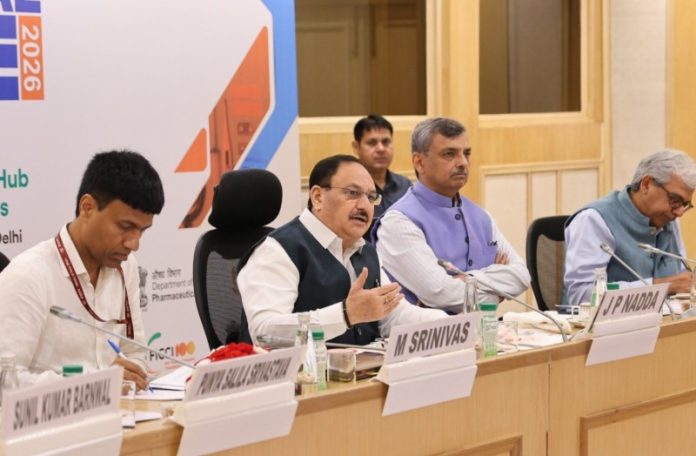 नई दिल्ली : केंद्रीय मंत्री जेपी नड्डा ने 'इंडिया मेडिकल डिवाइस कॉन्फ्रेंस 2026' में सीईओ राउंडटेबल की अध्यक्षता की