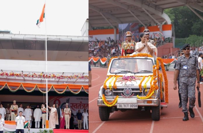 दिल्ली : सीएम रेखा गुप्ता ने 80वें स्वतंत्रता दिवस के अवसर पर छत्रसाल स्टेडियम में ध्वजारोहण किया दिल्ली : सीएम रेखा गुप्ता ने 80वें स्वतंत्रता दिवस के अवसर पर छत्रसाल स्टेडियम में ध्वजारोहण किया