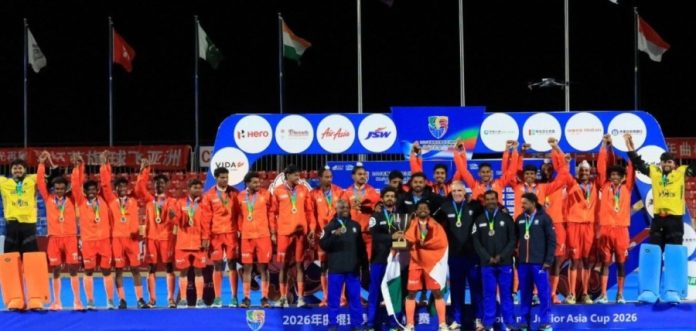 AHF जूनियर एशिया कप 2026 : भारत ने जूनियर मेंस एशिया कप का खिताब जीता, फाइनल में दक्षिण कोरिया को 4-1 से हराया