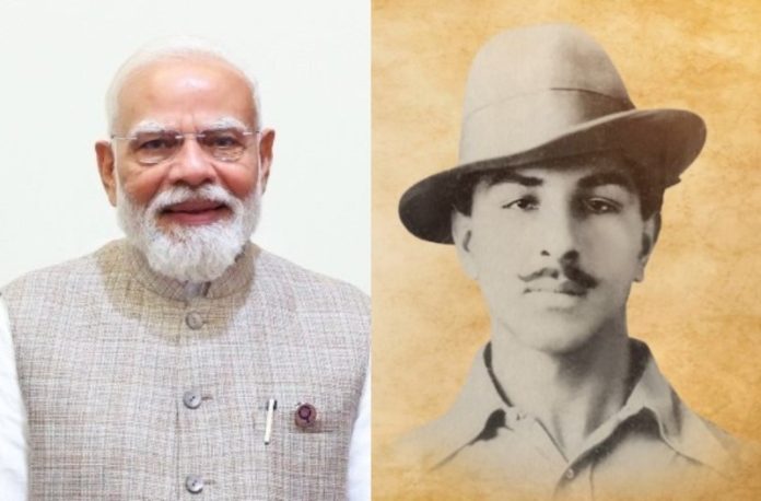 पीएम मोदी ने शहीद भगत सिंह की जयंती पर उन्हें श्रद्धांजलि अर्पित की