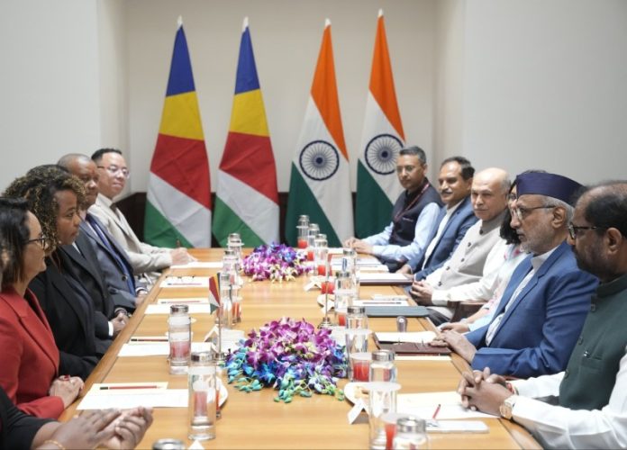 उपराष्ट्रपति सीपी राधाकृष्णन ने संसद भवन में सेशेल्स की नेशनल असेंबली की स्पीकर और उनके संसदीय प्रतिनिधिमंडल से मुलाकात की