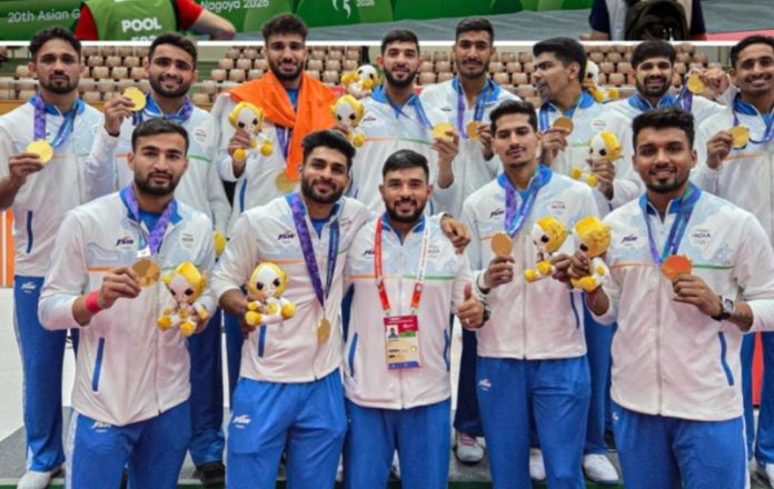 एशियन गेम्स 2026 : भारतीय पुरुष कबड्डी टीम ने फाइनल में ईरान को 40-34 से हराकर जीता गोल्ड मेडल