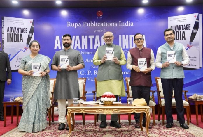 उपराष्ट्रपति सीपी राधाकृष्णन ने अनिल के. एंटनी द्वारा लिखित पुस्तक ‘एडवांटेज इंडिया: रीशेपिंग द फ्यूचर फॉर एन इक्विटेबल वर्ल्ड’ का किया विमोचन