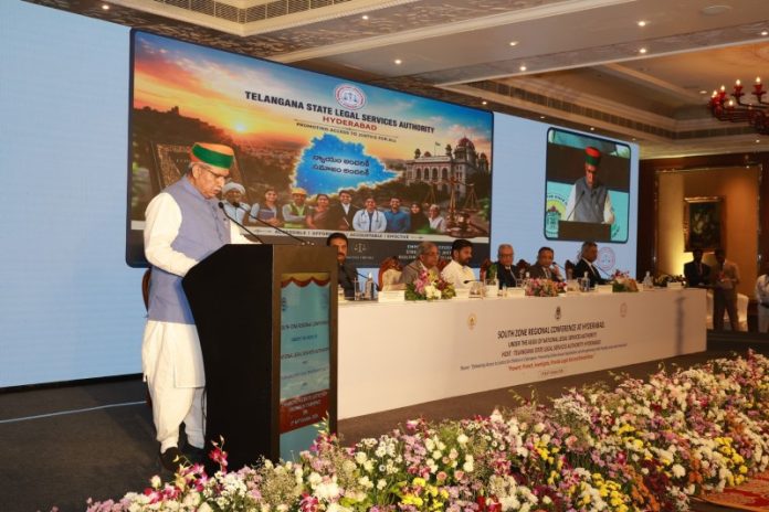 हैदराबाद : केंद्रीय मंत्री अर्जुन राम मेघवाल ने एनएएलएसए द्वारा आयोजित दो दिवसीय साउथ जोन रीजनल कांफ्रेंस में सहभागिता की