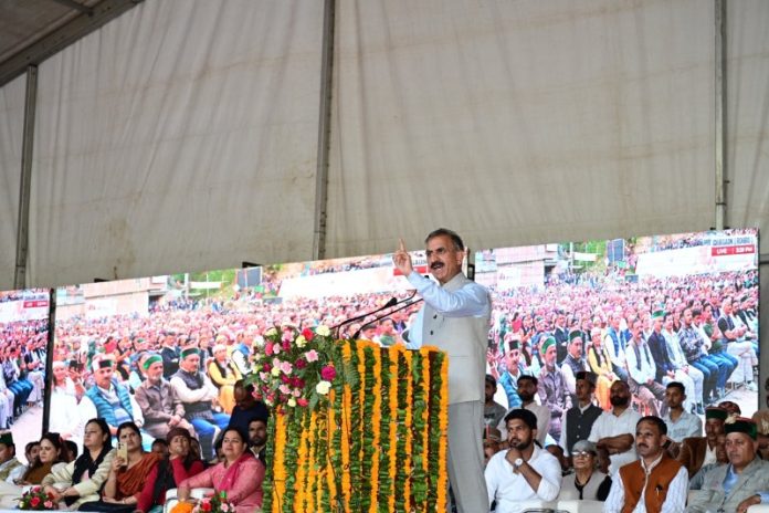 हिमाचल प्रदेश : सीएम सुखविंदर सिंह सुक्खू ने चिड़गाँव में आयोजित जनसभा को संबोधित किया