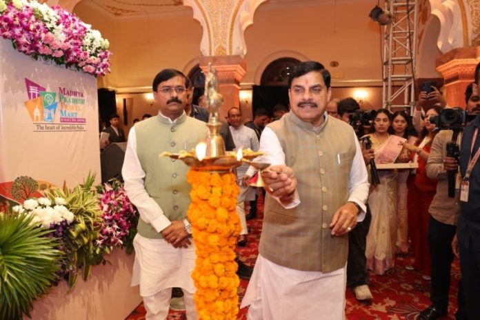 भोपाल : सीएम डॉ. मोहन यादव ने कुशाभाऊ ठाकरे सभागार में “मध्यप्रदेश ट्रैवल मार्ट-2026” के 7वें संस्करण का शुभारंभ किया भोपाल : सीएम डॉ. मोहन यादव ने कुशाभाऊ ठाकरे सभागार में “मध्यप्रदेश ट्रैवल मार्ट-2026” के 7वें संस्करण का शुभारंभ किया