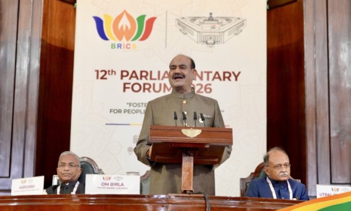 नई दिल्ली : लोकसभा अध्यक्ष ओम बिरला ने 12वें ब्रिक्स संसदीय मंच 2026 के उद्घाटन सत्र को संबोधित किया